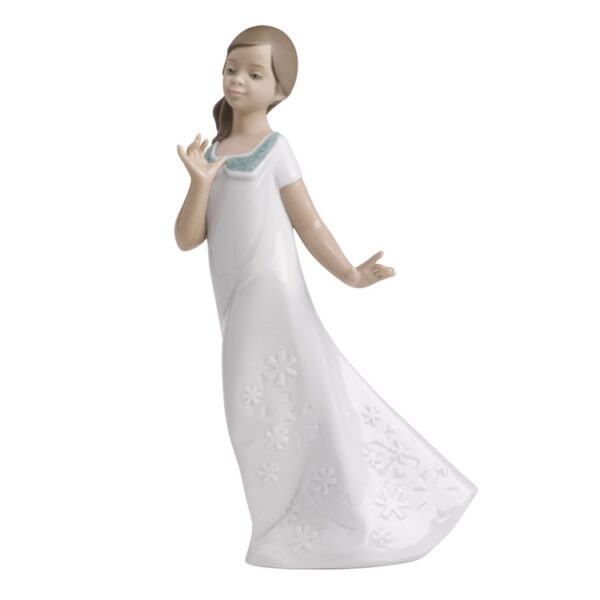 Figurka porcelanowa dziewczynka w białej sukience Nao