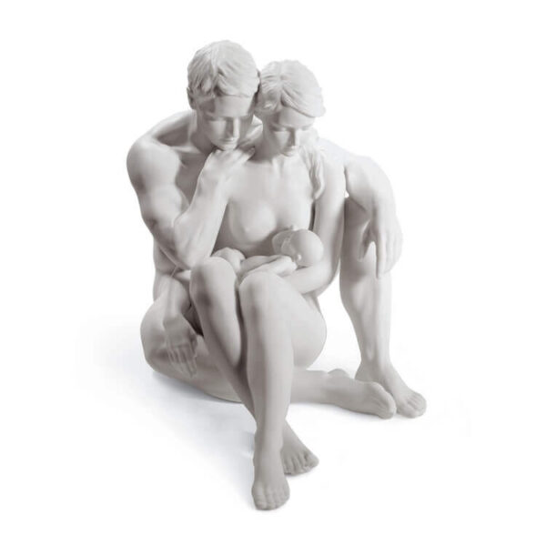 figura porcelanowa nieszkliwiona rodzina z dzieckiem Lladro