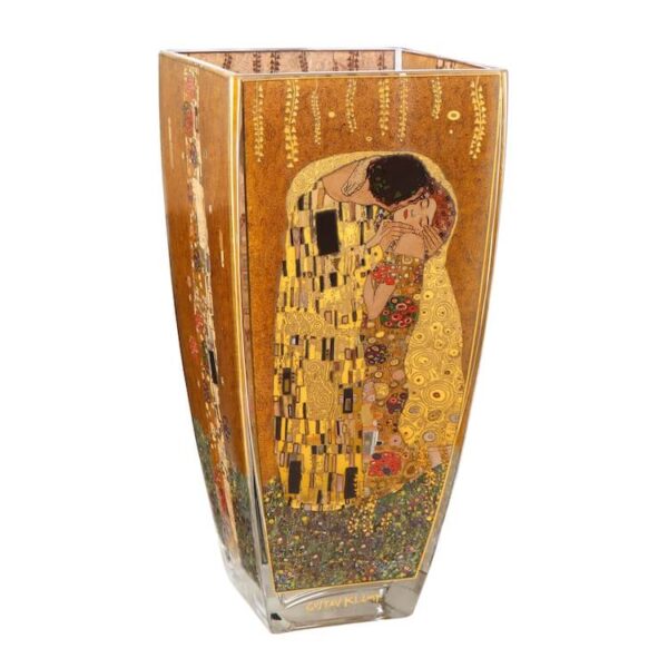 Wazon złoty 30 cm ze szkła Pocałunek Gustav Klimt marki Goebel