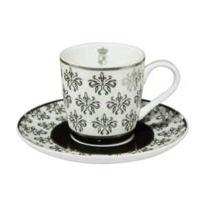 filiżanka do kawy espresso porcelanowa czarno-biała Goebel Maja von Hohenzollern