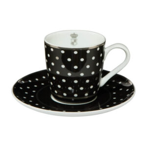 filiżanka do kawy espresso porcelanowa czarno-biała Goebel Maja von Hohenzollern