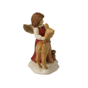 Aniołek z sarenką i zajączkiem 15 cm Goebel