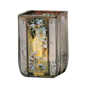 świecznik szklany Goebel Alphonse Mucha Zima