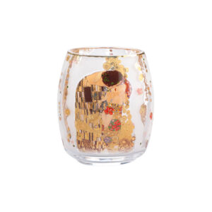 świecznik szklany dekorowany duży Goebel Gustav Klimt Pocałunek