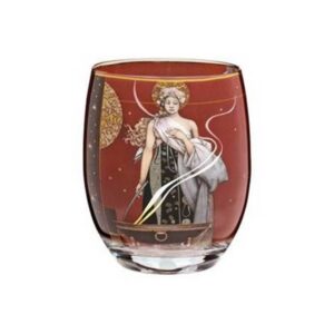 świecznik szklany dekorowany Goebel Michael Parkes