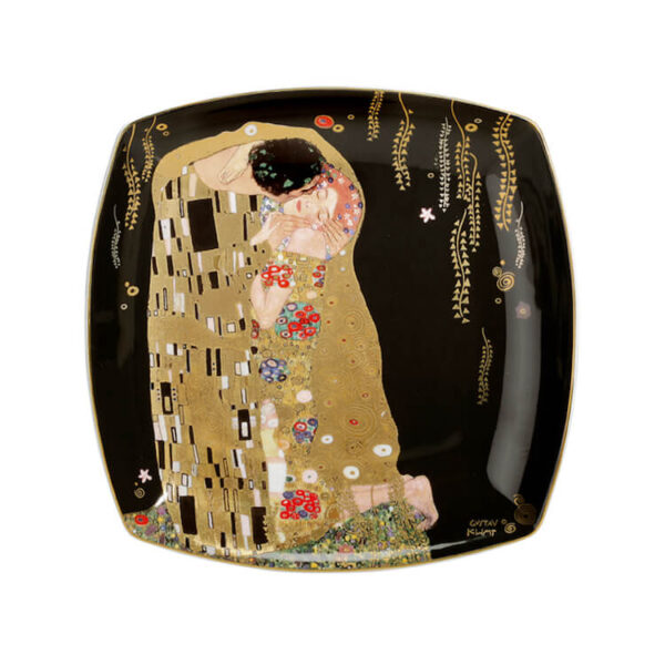 talerz porcelanowy czarny Goebel Gustav Klimt Pocałunek