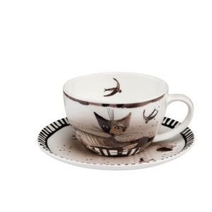 filiżanka do herbaty porcelanowa bialo czarna Goebel Rosina Wachtmeister Elsa