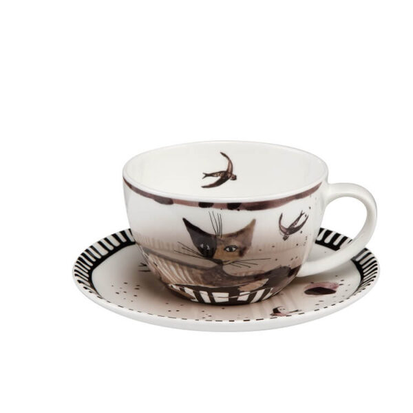 filiżanka do herbaty porcelanowa bialo czarna Goebel Rosina Wachtmeister Elsa