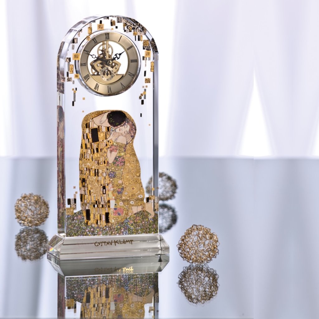 zegar szklany stojący Goebel Gustav Klimt