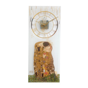 zegar szklany wiszący biały Gustav Klimt Pocałunek