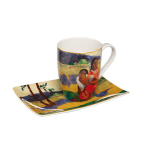 artystyczny kubek porcelanowy ze spodkiem Goebel Paul Gauguin Kiedy wyjdziesz za mąż?