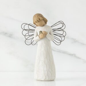 figurka ręcznie malowana willow tree anioł z ptaszkiem