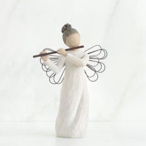 figurka ręcznie malowana willow tree anioł z fletem