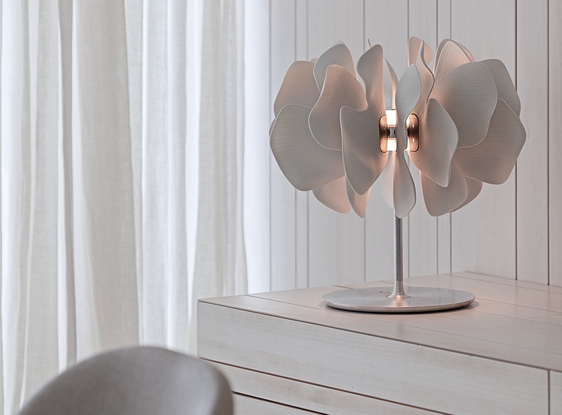 porcelanowe lampy stołowe Nightbloom Lladro zaprojektowane przez Marcela Wanders