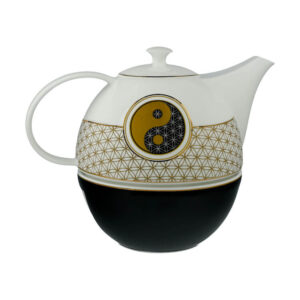 Yin Yang Kwiat Życia dzbanek do herbaty z podgrzewaczem Goebel