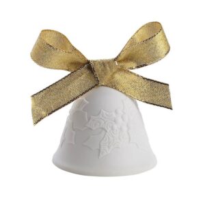 Porcelanowy dzwoneczek świąteczny z ostrokrzewem Nao