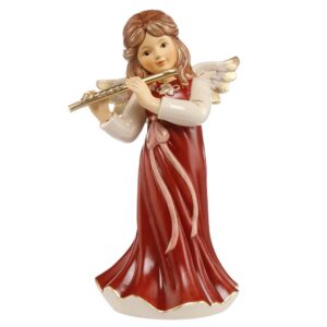 bordowy anioł z fletem 32 cm Goebel