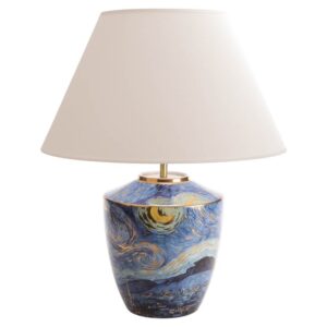 Gwieździsta Noc lampa 47,5 cm z białym abażurem Vincent van Gogh Goebel