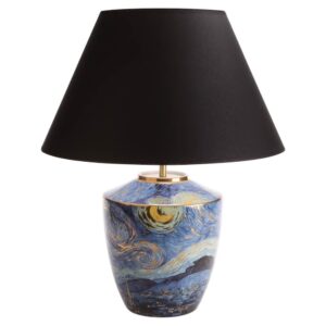 Gwieździsta Noc lampa 47,5 cm z czarnym abażurem Vincent van Gogh Goebel
