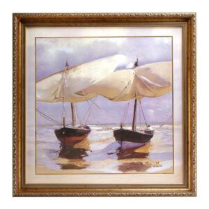 Beached Boats obraz 56,5 x 56,5 cm Joaquin Sorolla Goebel