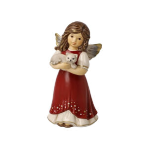 Czerwony aniołek z kotkiem 14 cm Goebel