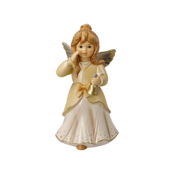 Kremowy aniołek z dzwonkiem 14 cm Goebel