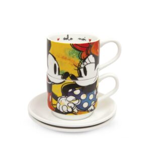 Filiżanki espresso Mickey i Minnie zielone 2 sztuki 80 ml Egan Italy
