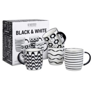 Black and White zestaw 4 kubków Konitz